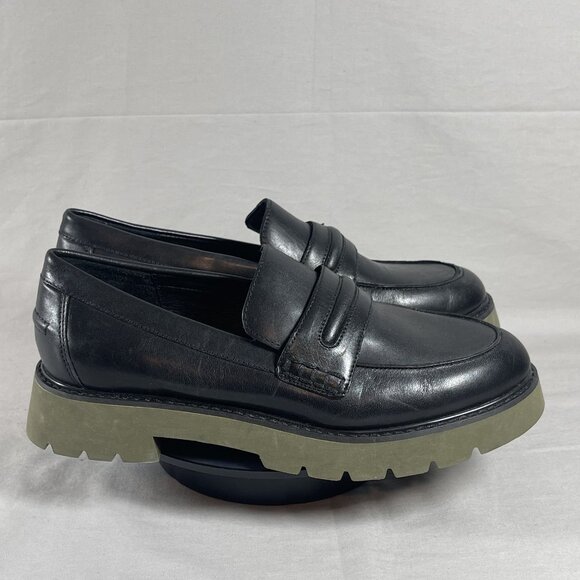 Sanctuary Women's Black Leather Westside Slip On Loafer Flat Shoe Size 8-NEW - Picture 1 of 8
